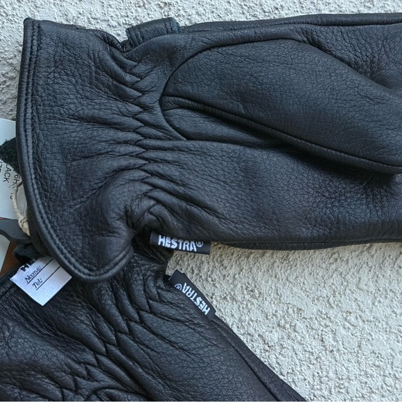 Hestra Black Rättvik Elk Leather Gloves 3176HK-10 Men's New With Tags 9 - Picture 5 of 12